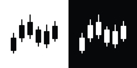 Fototapeta premium Chart candlestick icon, logo elements of graphic designs