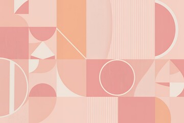 Soft Pink and Peach Minimalist Geometric Pattern Design