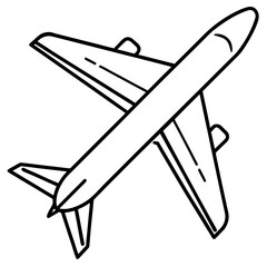 Minimal Line Art Jet in Sky 