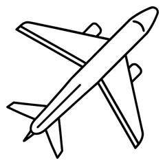 Minimal Line Art Jet in Sky 