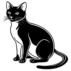 Fototapeta premium Simple Cat Line Art Kitten Coloring Page Vector for Kids Worksheets, Learning Packs & Printables