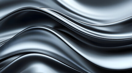 Fototapeta premium Abstract metallic waves. Fluid, flowing, and dynamic, a pattern of wavy, layered, reflective, and smooth metallic surfaces creating a sense of motion