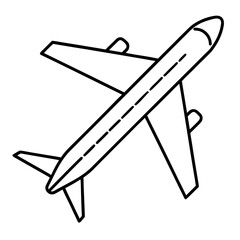 Minimal Line Art Jet in Sky 