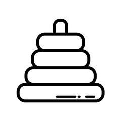 Obraz premium Stacking rings toy, pyramid, tower of Hanoi - vector icon