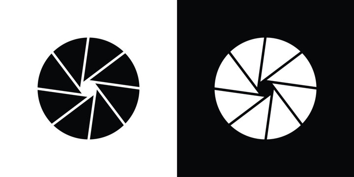 Aperture icon, logo elements of graphic designs