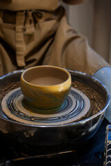 Raw clay plate before firing 