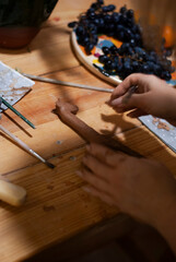 Handmade pottery creation process 
