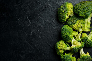 Broccoli Background Concept. Vegetables over broccoli. from the top view.