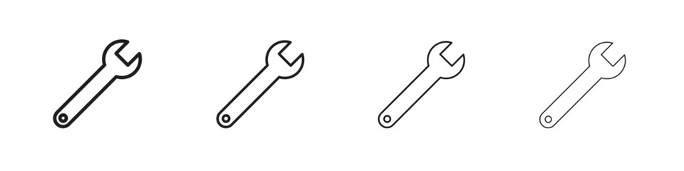 Wrench icon linear vector icon in a editable style.