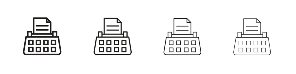 Typewriter icon linear vector icon in a editable style.