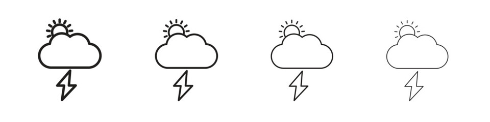 Thunderstorm icon linear vector icon in a editable style.