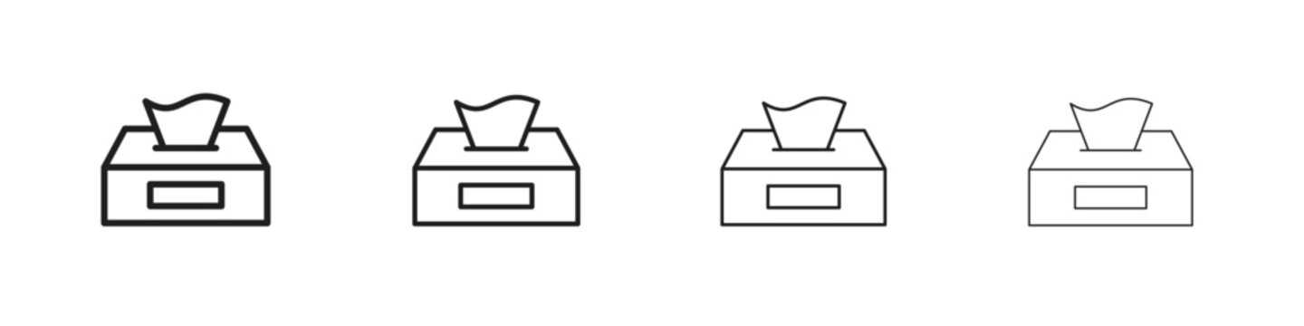 Tissue box icon linear vector icon in a editable style.