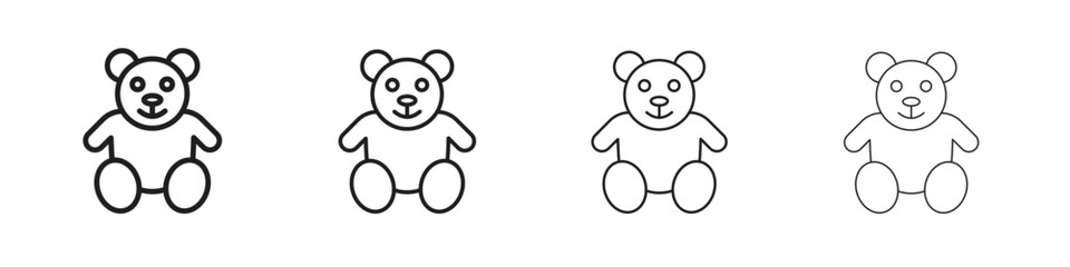 Teddy bear icon linear vector icon in a editable style. © Franklin