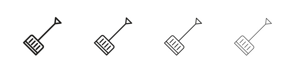 Snow shovel icon linear vector icon in a editable style. © Franklin