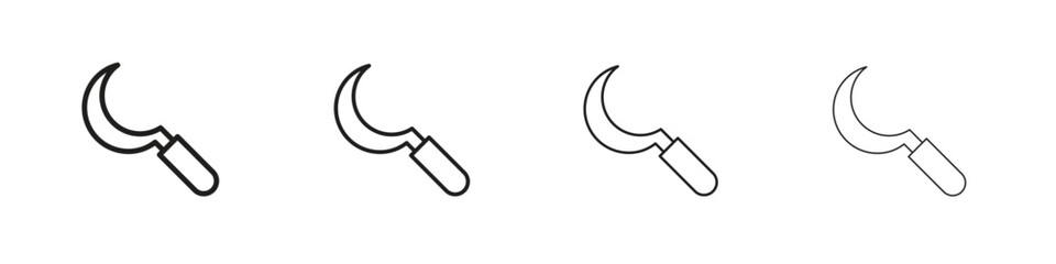Sickle icon linear vector icon in a editable style.
