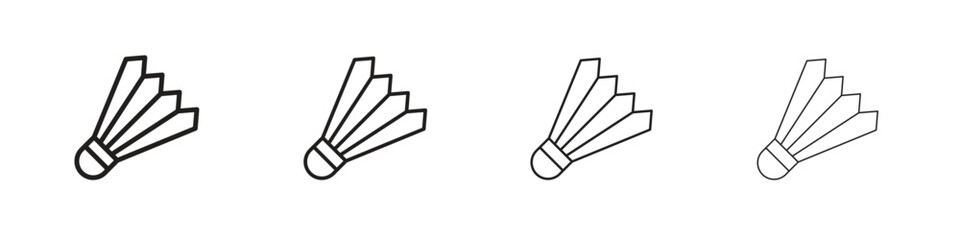 Shuttlecock icon linear vector icon in a editable style.