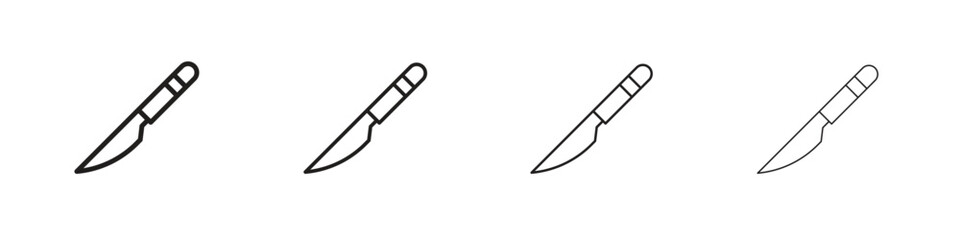 Scalpel path icon linear vector icon in a editable style.