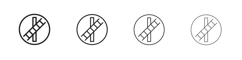 Railroad crossing signs linear vector icon in a editable style.