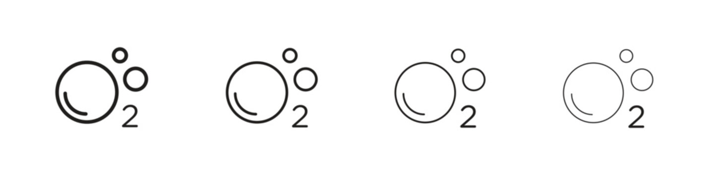 Oxygen O2 icon linear vector icon in a editable style.