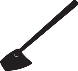 Hoe in silhouette image white background..