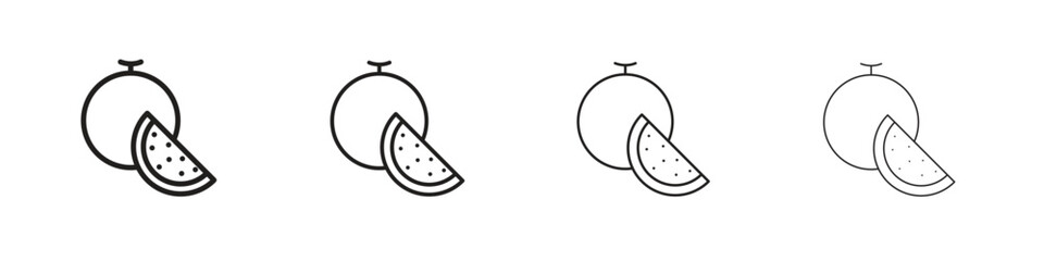 Melon icon linear vector icon in a editable style.
