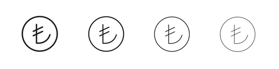 Lira sign icon linear vector icon in a editable style.