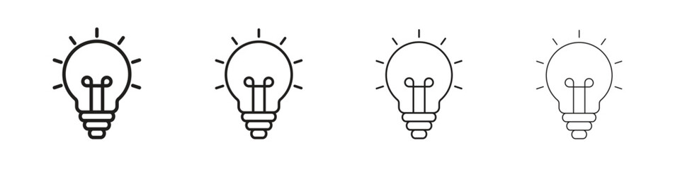 Lightbulb icon linear vector icon in a editable style.
