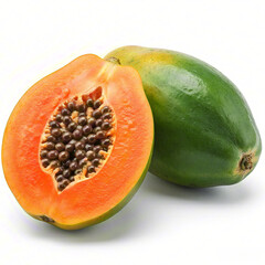 papaya isolated on white background