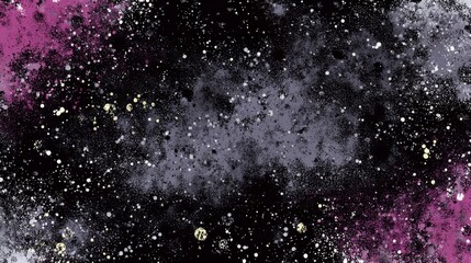 Obraz premium Seamless Grunge Ink Splatter Texture for Backgrounds and Graphics in Dark Purple and Black Shades