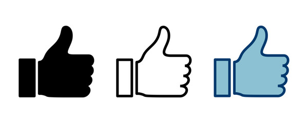 Fototapeta na wymiar like icon vector isolated on white background. Thumbs up icon. social media icon
