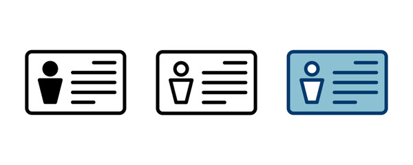 License icon vector isolated on white background. Identity icon. Id card