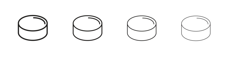 Hockey puck icon linear vector icon in a editable style.