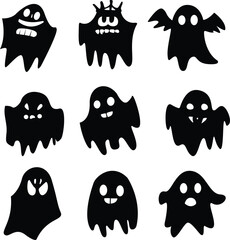 Obraz premium Funny Ghost Characters for Halloween Design