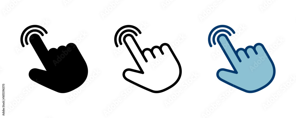 Poster hand cursor icon vector isolated on white background. hand click icon. finger pointer vector