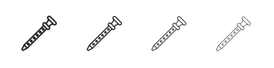 Flute icon linear vector icon in a editable style.
