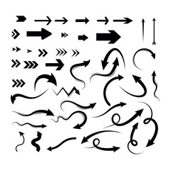 Hand-Drawn Black Arrow Doodles Collection