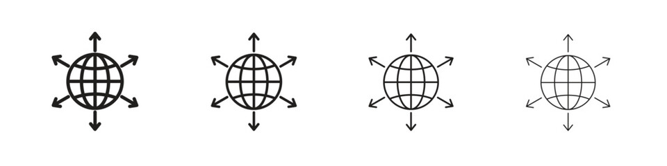 External world icon linear vector icon in a editable style.