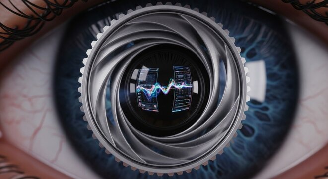 Robot Eye with Camera Lens.
