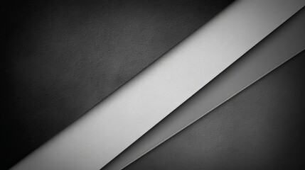 Modern 3D abstract techno design with grey layered shapes on dark background, grunge texture and white diagonal elements for web banners, cards, and brochure covers