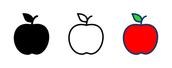 Apple icon vector isolated on white background. Apple vector icon.