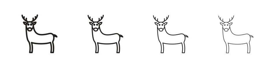 Deer icon linear vector icon in a editable style.