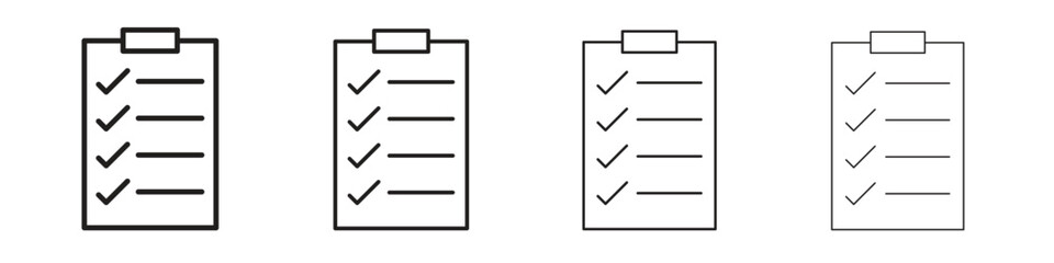 Clipboard icon linear vector icon in a editable style.