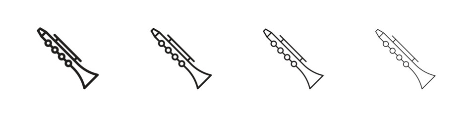 Clarinet icon linear vector icon in a editable style.