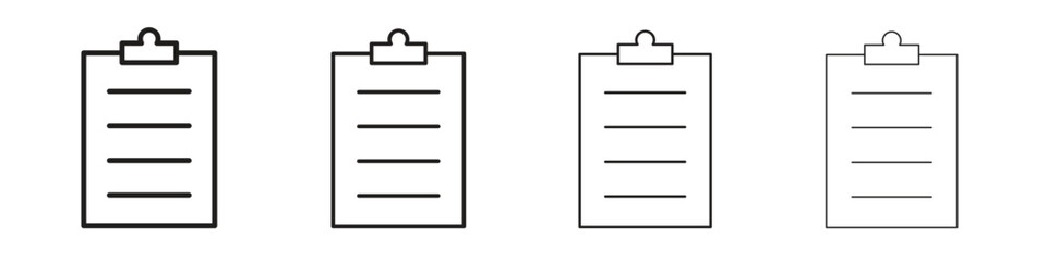 Clipboard icon linear vector icon in a editable style.