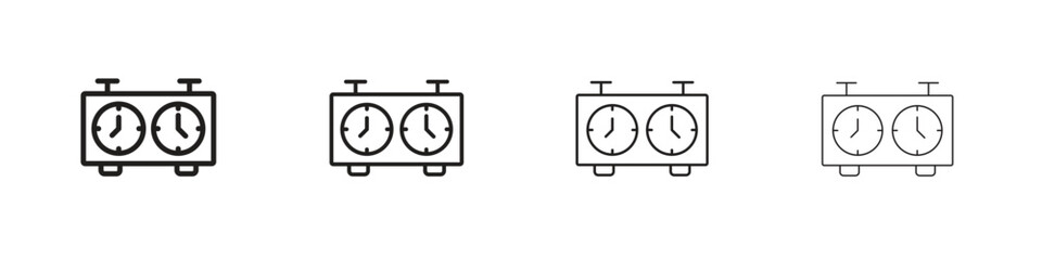 Chess clock icon linear vector icon in a editable style.