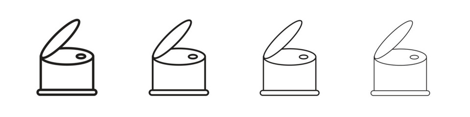 Canned food icon linear vector icon in a editable style.