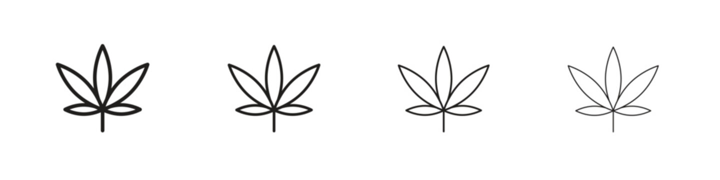 Cannabis icon linear vector icon in a editable style.