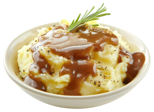 PNG Creamy mashed potatoes with gravy - Powered by Adobe