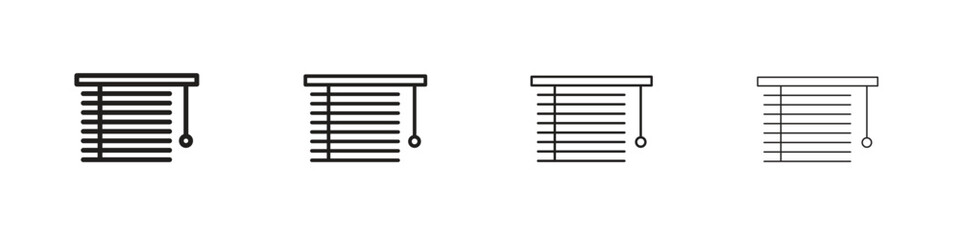 Blinds open icon linear vector icon in a editable style.