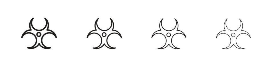 Biohazard icon linear vector icon in a editable style.